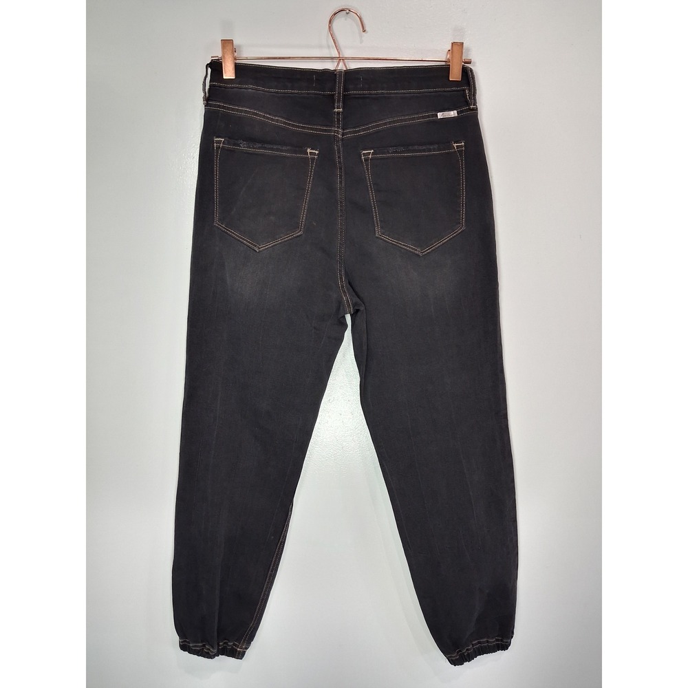 KanCan Women Black High Rise Denim Joggers Faded Stretch Jeans 27 126104 - Picture 4 of 7